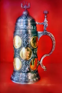 KK75___grosser Bierkrug_Zinnkrug_Prachthumpen_Kaiserhumpen_H=26cm_D=10,5cm_1,02 - Bild 1 von 4