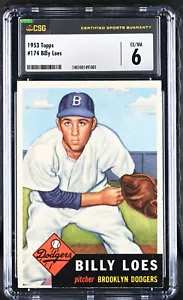 1953 TOPPS BILLY LOES CSG 6 CARD #174 BROOKLYN DODGERS PITCHER - Bild 1 von 2