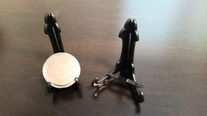 *3 Easel Type 3" Black Display Stand Challenge Coin Medal Medallion Token - Picture 1 of 4