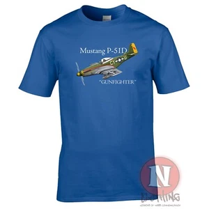P-51 MUSTANG "Gunfighter" Camiseta USAF Luchador Aeronave Guerra Mundial 2 - Imagen 1 de 8