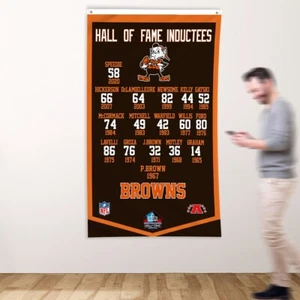 Cleveland Browns 3x5 Fuß Flagge Hall of Fame Inductees NFL Banner KOSTENLOSER Versand - Bild 1 von 15