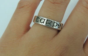 VTG New WTG Carpe Diem Wedding Band Size 7 Sterling Silver (41638-Designer-MS) - Picture 1 of 6