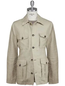 NEW LUIGI BORRELLI BEIGE LINEN COAT US 38 - EU 48 US611 - Picture 1 of 6