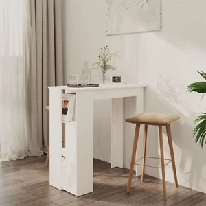Bar Table with Shelf White 102x50x103.5 Chipboard W8I8 - Picture 1 of 8