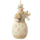 Heartwood Creek Hanging Ornament - Holiday Lustre Snowman 6009401 by Jim Shore