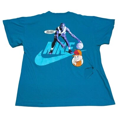 Vintage 1991 Nike Hare Jordan Looney Tunes Distressed Shirt Adult XL - Image 1 of 4