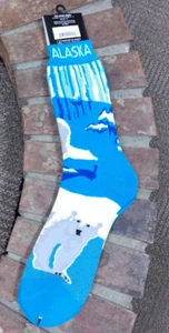 ¡Calcetines de hielo con temática de oso polar de Alaska! Calcetines de toalla tallas para adultos 9-12 - Imagen 1 de 4