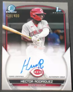 Hector Rodriguez 2023 Bowman Rifrattore Cromato Autografo Rookie (439/499) Rosso - Foto 1 di 2