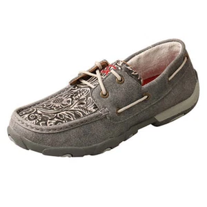 WDM0130 Twisted X Women’s Boat Shoe Driving Moc Grey Multi NEW - Picture 1 of 1