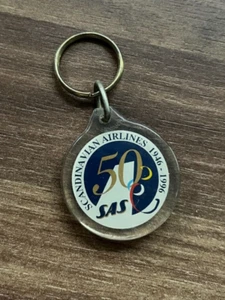 Schlüsselanhänger SAS Airlines 50th Anniversary 1946-1996 Vintage Scandinavian Souvenir - Bild 1 von 3