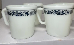 Vintage Milk Glass Pyrex D-Handle Cups Set Of Four No. 1410 - Picture 1 of 13