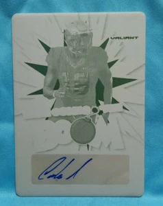 2021 Leaf Valiant Football Carlos Basham Jr. Yellow Plate Auto Autograph 1/1 - Picture 1 of 11