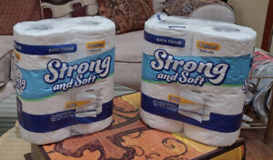 Strong toilet paper Roll. 4 Rolls. Two-Ply.  240 Sheets per roll. Free shipping