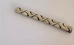 Vintage signed Taxco SOLID STERLING SILVER TEXTURED MENS TIE BAR -Money Clip - Picture 1 of 4