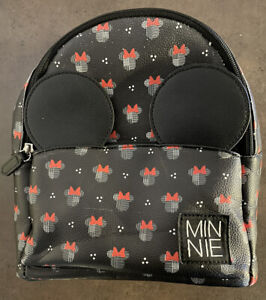 Disney Minnie Mouse Ears DANI By Danielle Nicole Black Red Purse Backpack EUC