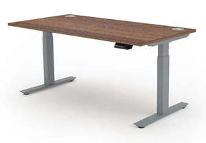 NOVA Electric Height Adjustable Sit Stand/Standing Desk, 1600mm, WALNUT / SILVER - Picture 1 of 1