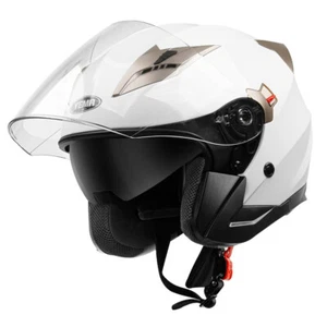 White,XXL | Motorcycle Open Face Helmet DOT Approved - YEMA YM-627 Motorbike Mop - Picture 1 of 7