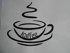 Schablone Tasse mit Kaffee super auf A4 - Bild 1 von 1