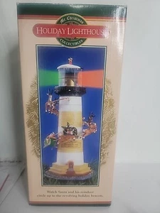 Vintage~Mr. Christmas Holiday Lighthouse~ Morris Island\ Animated w/ Lights - Picture 1 of 7