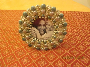 4" x 4" ROUND SILVER, BLUE, LAVENDER PHOTO PICTURE FRAME SEE DESCRIPTION - Picture 1 of 1