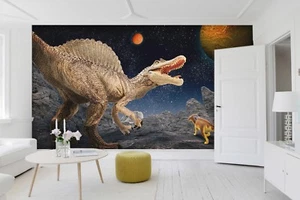3D Universe Space Dinosaur 2 Wallpaper Mural Print Wall Indoor Wallpaper Murals - Picture 1 of 7