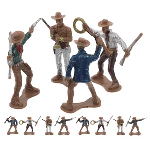 12 Piezas Figura Vaquero Occidental Miniatura Figuras Salvajes Decoración Fiesta Favores - Imagen 1 de 12