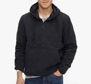 J Crew Nordic Primaloft Insulated Hoodie Jacket Black Men’s M Quilted Pullover - Picture 1 of 12