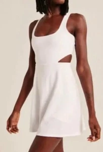 Abercrombie & Fitch Traveler Athletic White Mini Dress Cutout Sides XXS - Picture 1 of 13