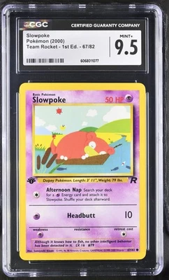 CGC 9.5 - Slowpoke 67/82 1st Edition Common - Pokemon Team Rocket WOTC Vintage - Image 1 of 3