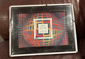 Puzzle STIX Double Sided Wooden Puzzle w Frame: 42 Wooden Pieces RARE 2012 NEW - Picture 1 of 13