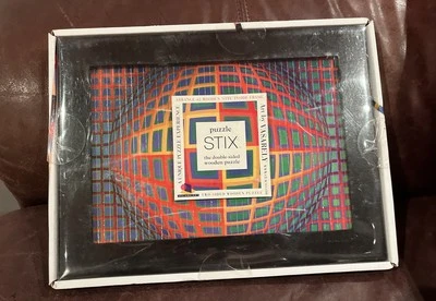 Puzzle STIX Double Sided Wooden Puzzle w Frame: 42 Wooden Pieces RARE 2012 NEW - Image 1 of 4