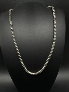 Collana catena popcorn in argento sterling 925 lunga 16" - Foto 1 di 9