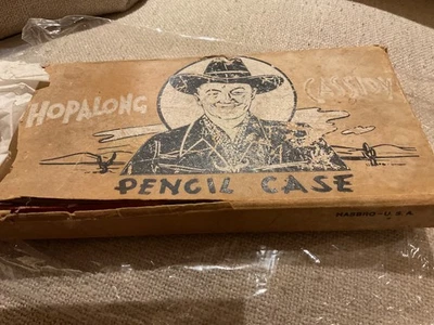 Vintage Hopalong Cassidy Pencil Case School Supply Western Cowboy Hasbro - Image 1 of 3