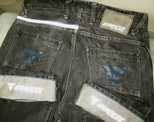 LO ÚLTIMO Pantalones de mezclilla para hombre DAINESE MOTO @ REFLECT RELAJADOS RECTOS NEGROS GRISES 32 X 31 - Imagen 1 de 17