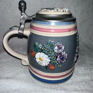 Vintage 1986 Gerz Keramik Wildblumen Stein Limited Edition #25 mit Zertifikat - Bild 1 von 12