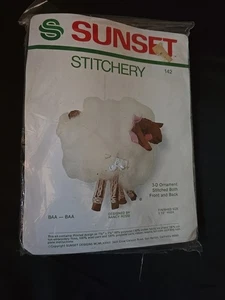 Sunset Stitchery Sheep 1983 3D Christmas Ornament BAA BAA #142  - Bild 1 von 2