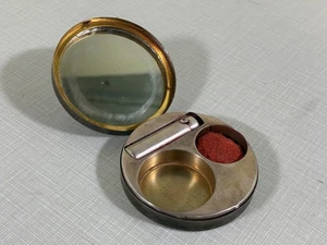 Vintage Sterling Silber kompakter Kosmetikspiegel und Schminkkoffer mit Lippenstift - Bild 1 von 7