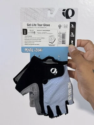 Luvas femininas Pearl Izumi Quest Gel-lite Tour tamanho médio 4AS ABLSK NOVAS COM ETIQUETAS - Imagem 1 de 3