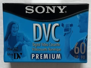 Sony Mini DVC Videocassetta Digitale DVC 60 Minuti Nastro Premium - Nuovo e Sigillato! - Foto 1 di 4