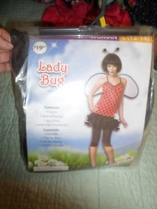 NEW! Living Fiction WOMAN Sz L 12 14 Ladybug Lady Bug Costume Dress Wing - Picture 1 of 2