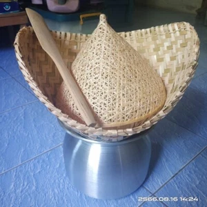 Steamer pot sticky rice bamboo basket thai lao cooker basket cookware tool food - Picture 1 of 15