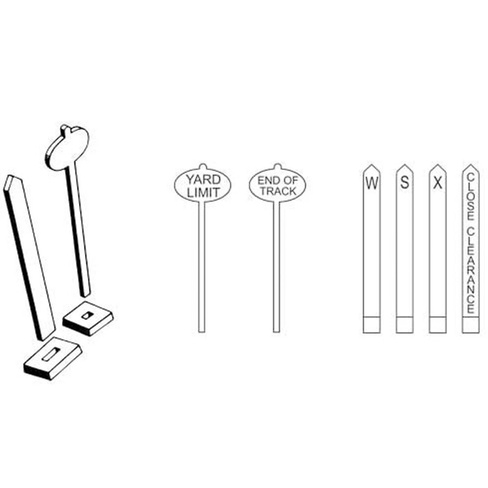 NUEVO poste de silbato Kadee y letreros de límite de patio paisaje escala HO Foto 1 de 1