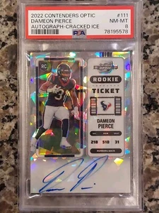 2022 Contenders Optic Dameon Pierce Cracked Ice Rookie Auto RC /22 PSA 8 - Picture 1 of 2