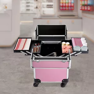 Kosmetikkoffer Trolley Schminkkoffer Reisen Friseurkoffer Makeup Koffer Aluminiu - Bild 1 von 13