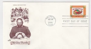 TurtlesTradingPost- Thanksgiving- 2001 #3546 FDC- Artcraft Cachet - Picture 1 of 1