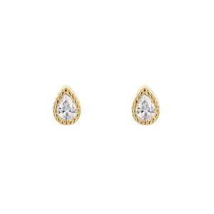 Circonita Lágrima Dormilonas 9ct Oro Amarillo Chapado Contraste Nuevo en Caja - Imagen 1 de 3