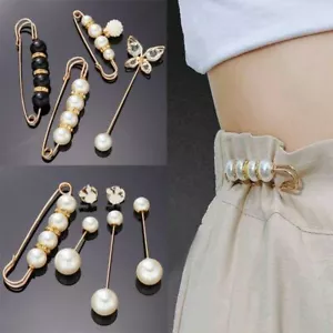 Perlsilber Gold Schal Brosche Pin muslimischer Hijab Clips Kopftuch Schal Frauen Mädchen - Bild 1 von 20