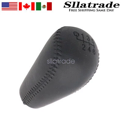 6 speed Leather Gear Shift Knob Fits For Toyota Tacoma 2005-2015 Black - Imagem 1 de 4