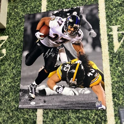 Foto autografiada firmada por Ray Rice Baltimore Ravens 16 X 20 certificado JSA Foto 1 de 4