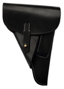 German WWII P38 Softshell Black Leather Holster (Repro) "MARKED" - Picture 1 of 7